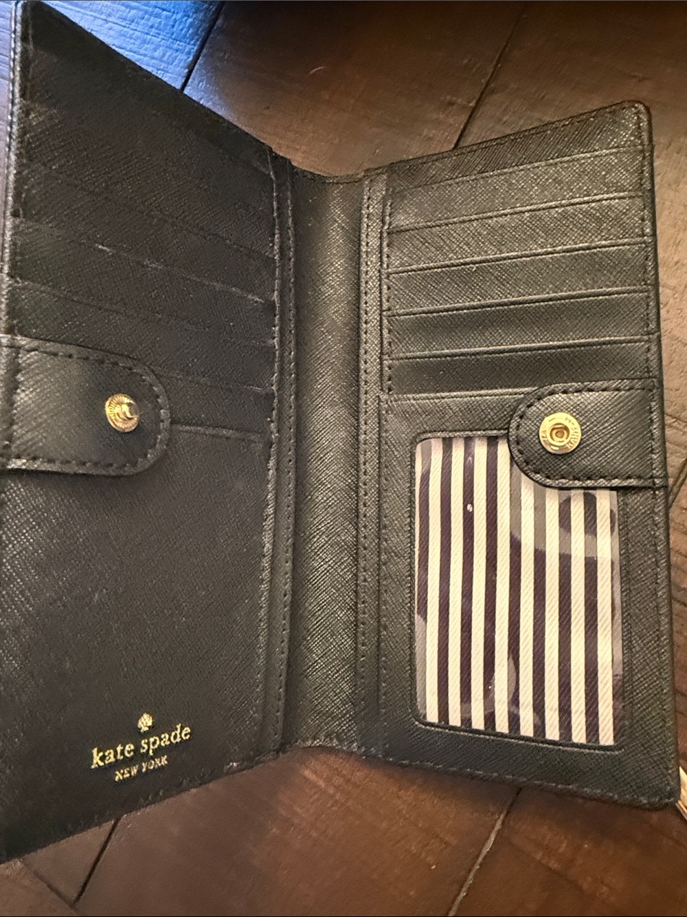 kate spade black laser cut perforated purse with matching wallet - Picture 3 of 7
